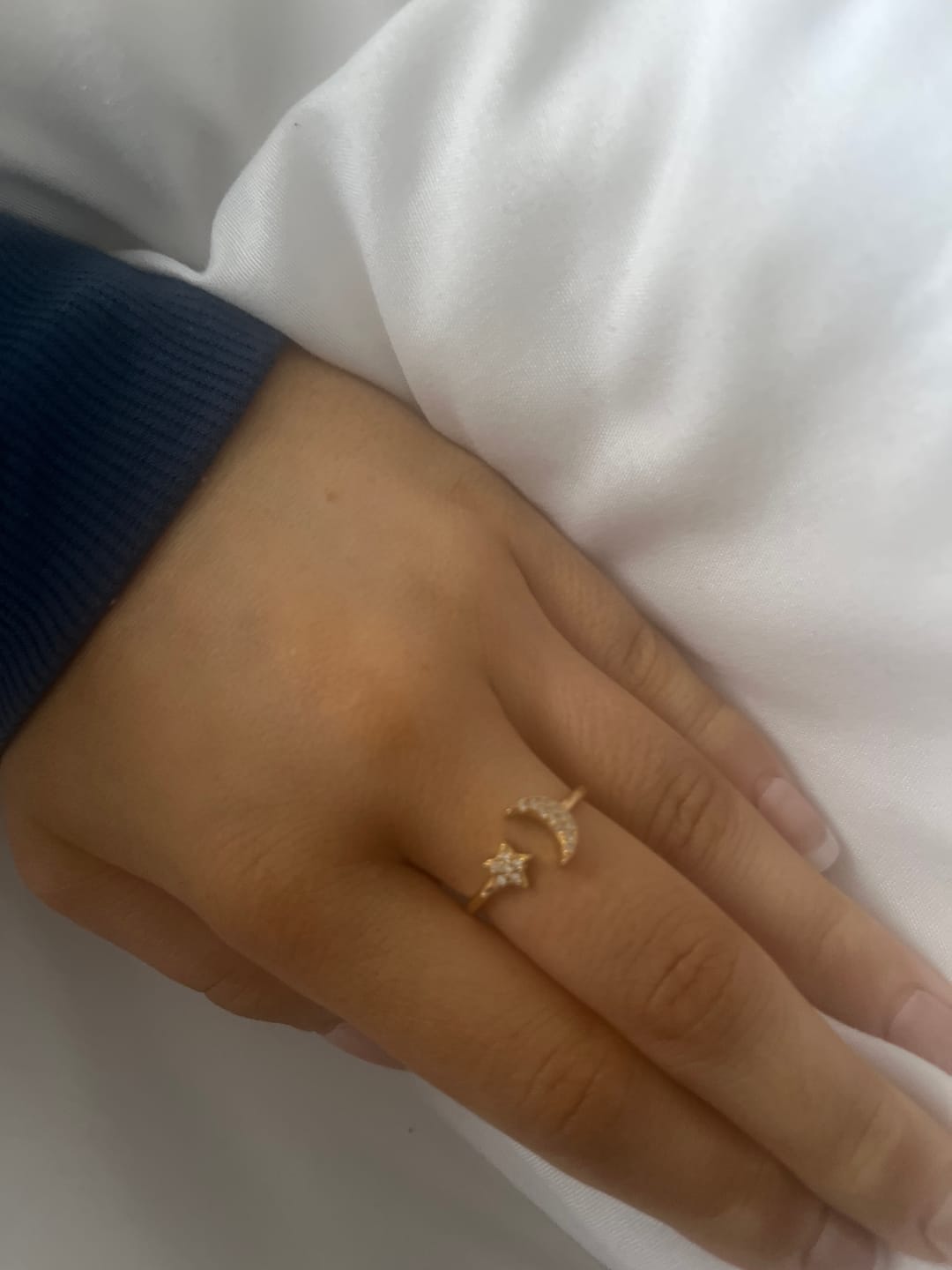 Customer photo review of Luna Moon Ring in Gold
