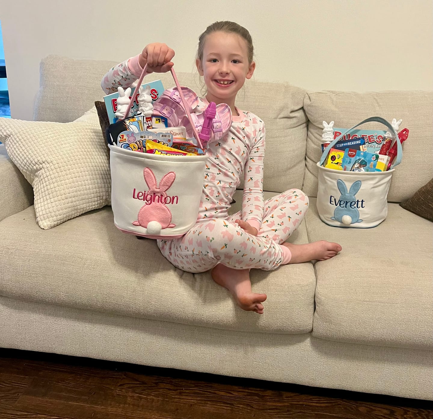 Customer photo review of Bunnies & Carrots Pink Pajamas