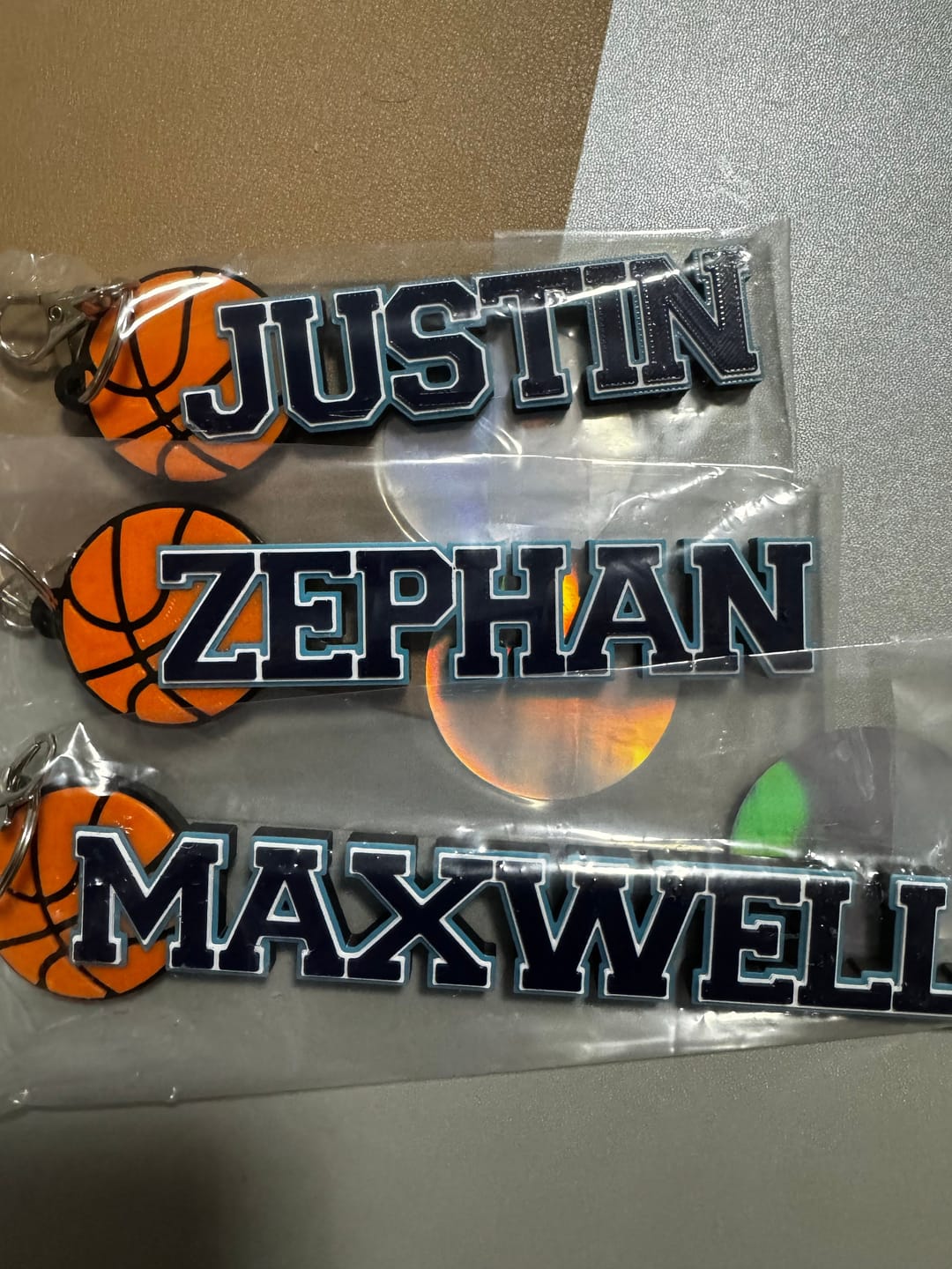 Customer photo review of Personalized Basketball Bag Tag | Team Gift & Player Bundle