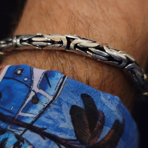 Customer photo review of Byzantine Chain 6 mm Men's Bracelet 925 Sterling Silver