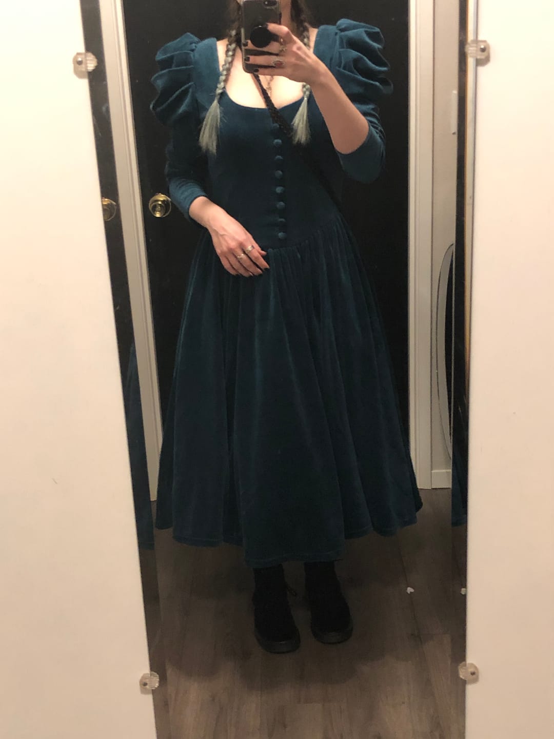 Customer photo review of CRIMSON PEAK™ Lady Lucille Victorian Dress with Capelet in Teal