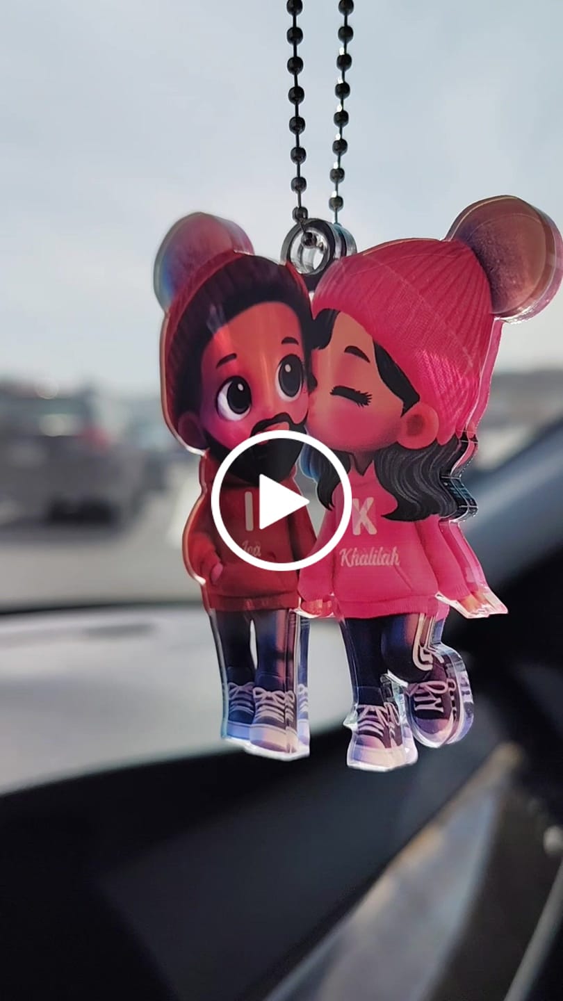 Customer video review of Cute Cartoon Couple Walking Personalized Ornament