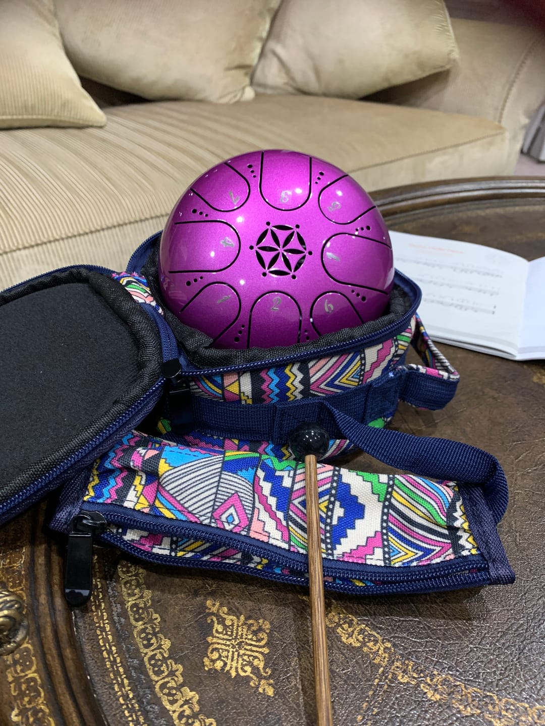Customer photo review of Hluru Tongue Drum Premium 5" 8-Note C Major w/bag