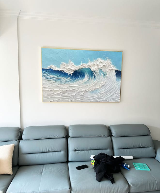 Customer photo review of Ocean And Sky Textured Painting Canvas #OS010