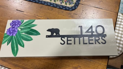 Customer photo review of Modern Outdoor House Numbers - 9 Styles - Personalized Address Signs for House