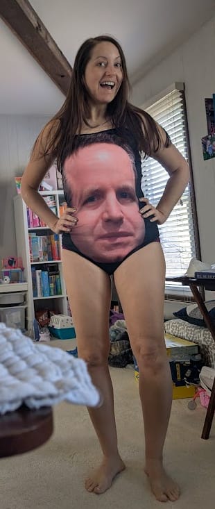Customer photo review of Custom Big Face Swimsuit One-Piece