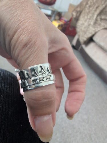 Customer photo review of Forest Mama Bear Fidget Ring Sterling Silver