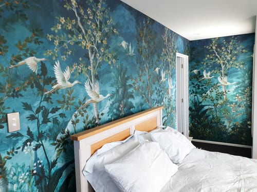 Customer photo review of Midnight Canopy Blue Hybrid Wallpaper Mural (Arboretum Collection)