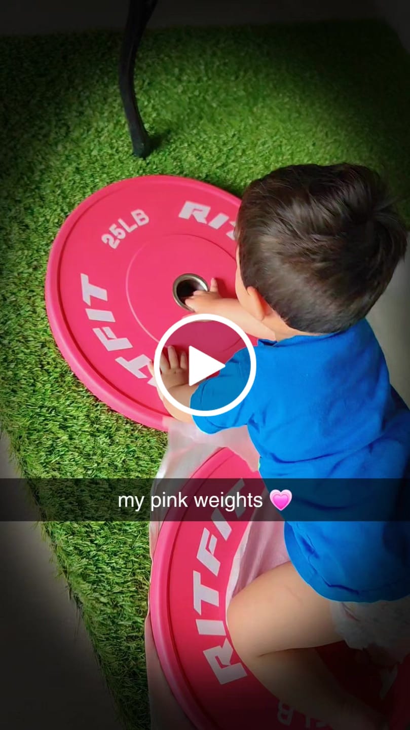 Customer video review of RitFit Pink Weight Plates Olympic Bumper Plates Weight Plates Fit 2" Barbells