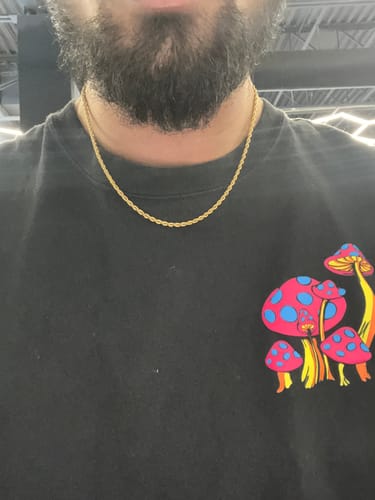 Customer photo review of 3mm 14K Gold IP Small Rope Chain