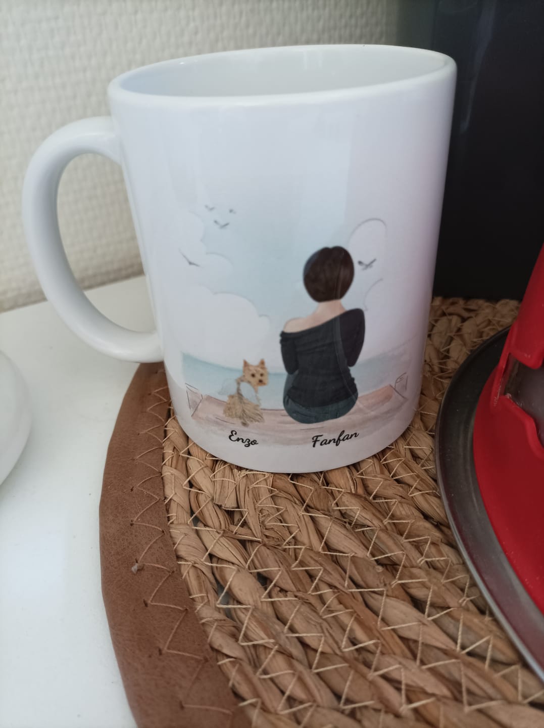 Customer photo review of Femme avec animal - Mug personnalisé