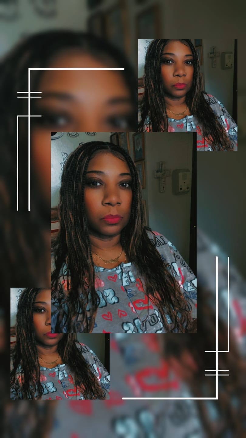 Customer photo review of 24" Swiss HD Full Lace Lightweight Human Hair Curls Boho Box Braided Wig