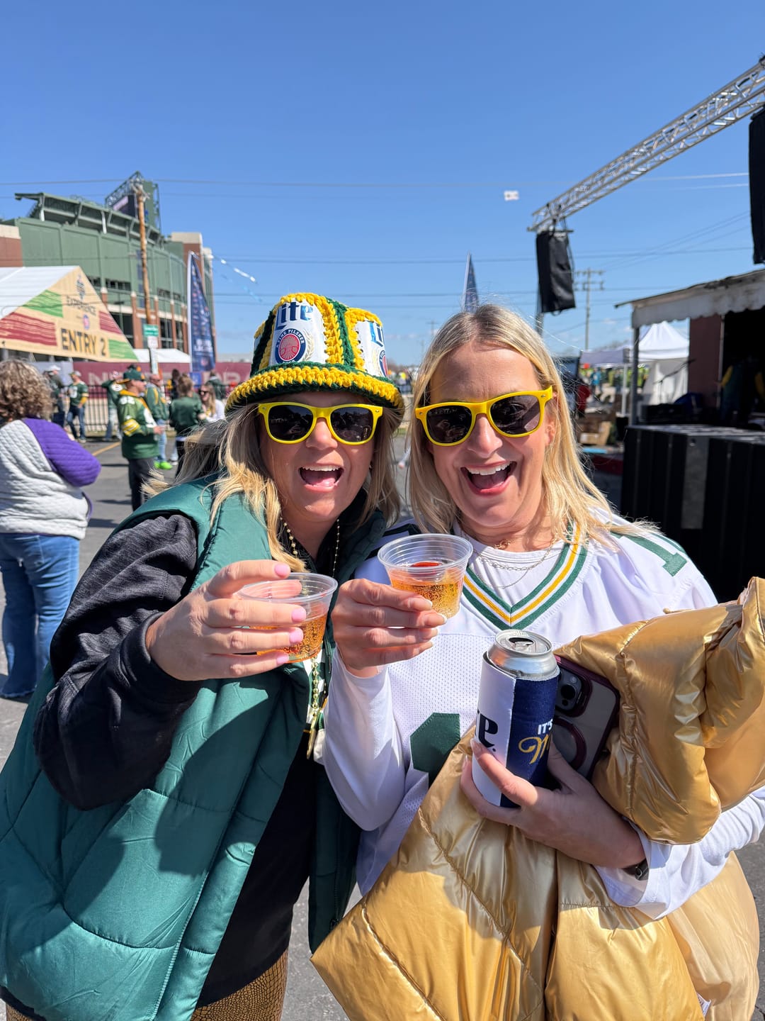Customer photo review of "Beer & Cheese & Football & Beer" T-Shirt