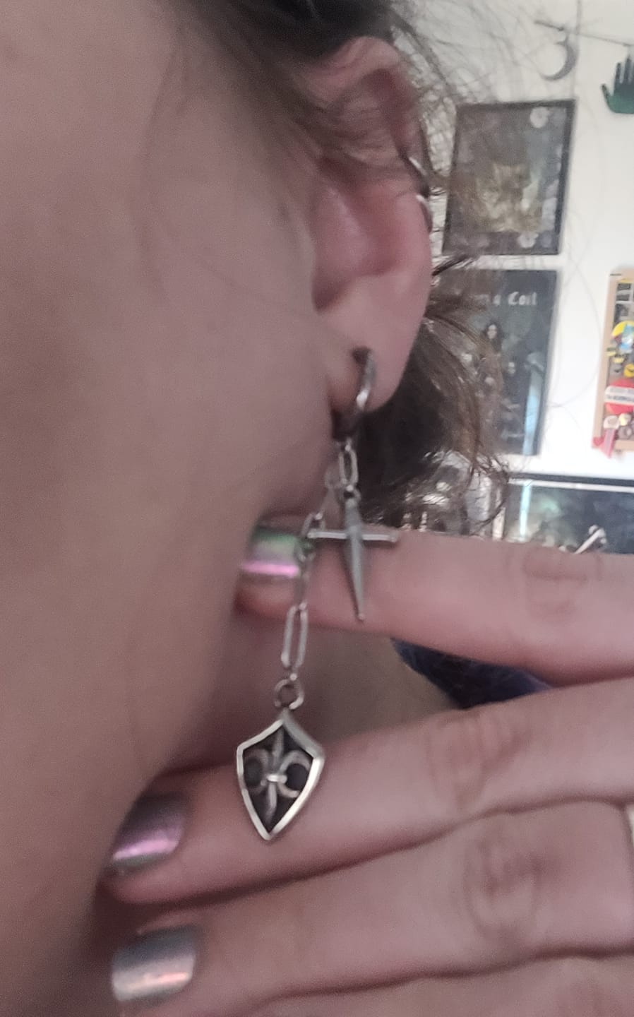 Customer photo review of Joan of Arc Earrings