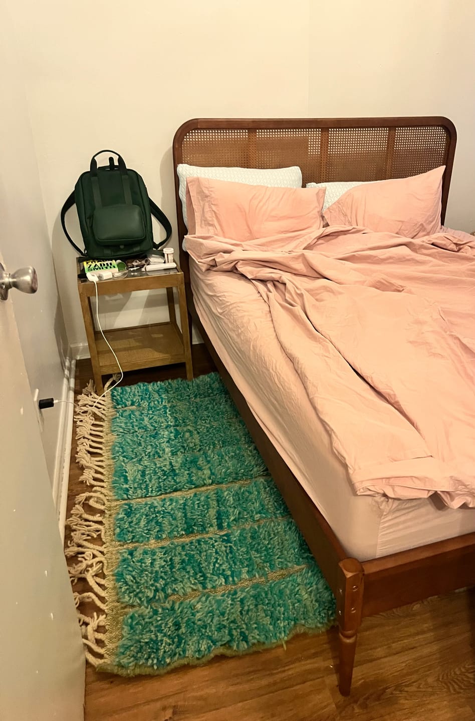 Customer photo review of Kadra | Green Moroccan Rug 5x8 Authentic Soft Beni Ourain | 4'95x8'14 Ft | 151x248 cm