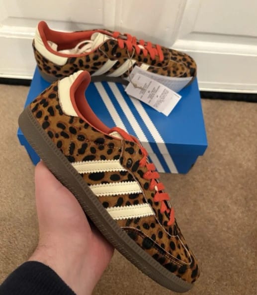 Customer photo review of Adidas Samba OG 'Preloved Red Leopard' – Women’s