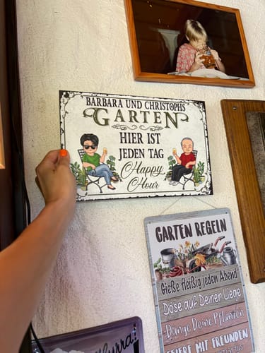 Customer photo review of Personalisiertes Gartenschild mit Namen Anpassbar