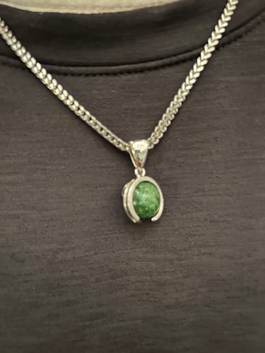 Customer photo review of Sterling Silver Pendant with Cremains Infused 12mm Marble