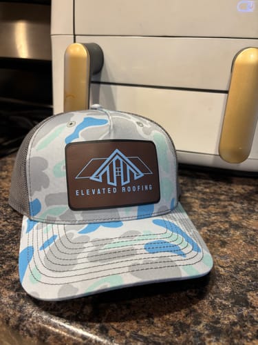 Customer photo review of Custom Leather Patch Five-Panel Trucker Hat - Richardson 112 PFP