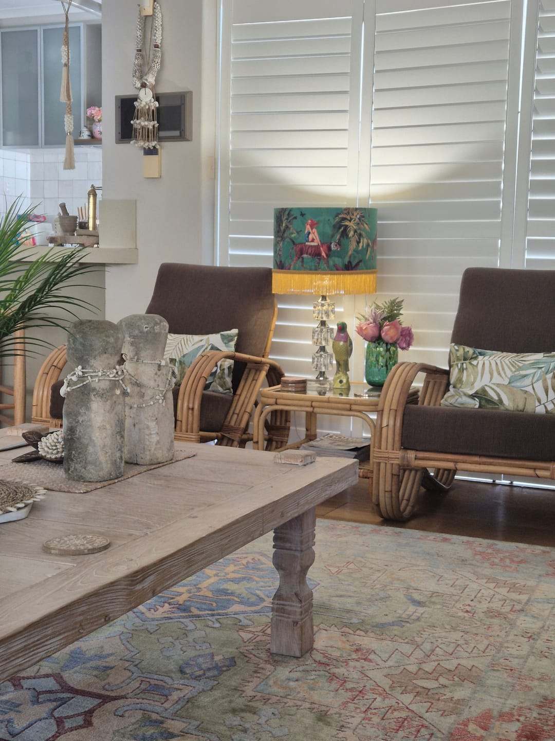 Customer photo review of Jungle Walk  Green Tassel Drum Lampshade