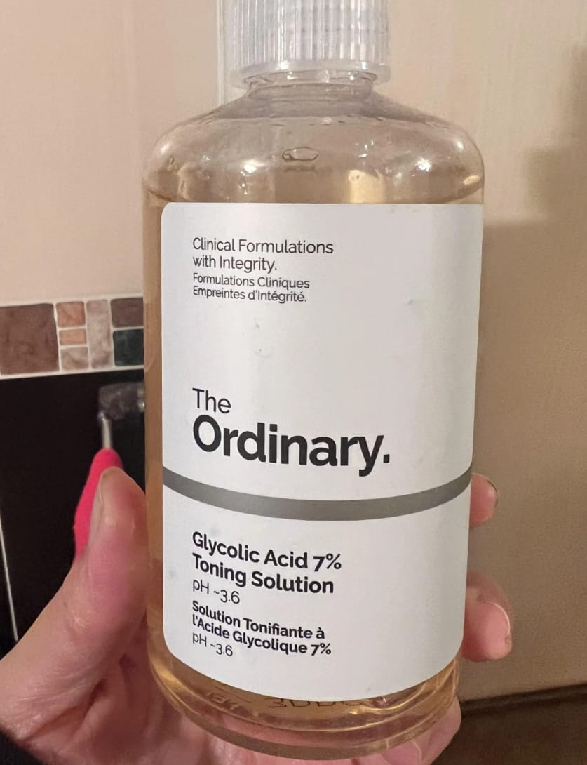 Customer photo review of Glycolic Acid 7% Exfoliating Toning Solution
