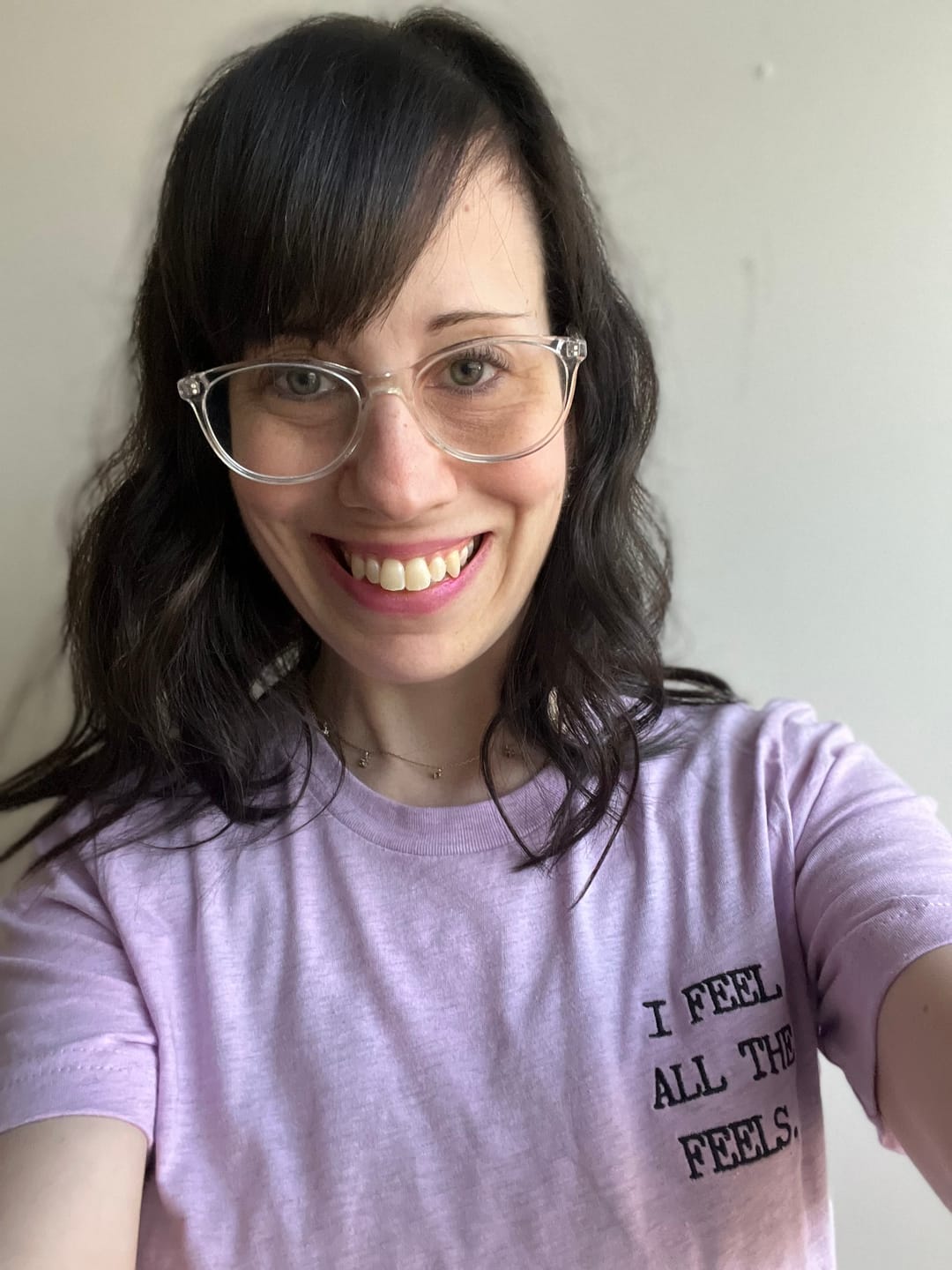 Customer photo review of I Feel All The Feels Embroidered T-Shirt