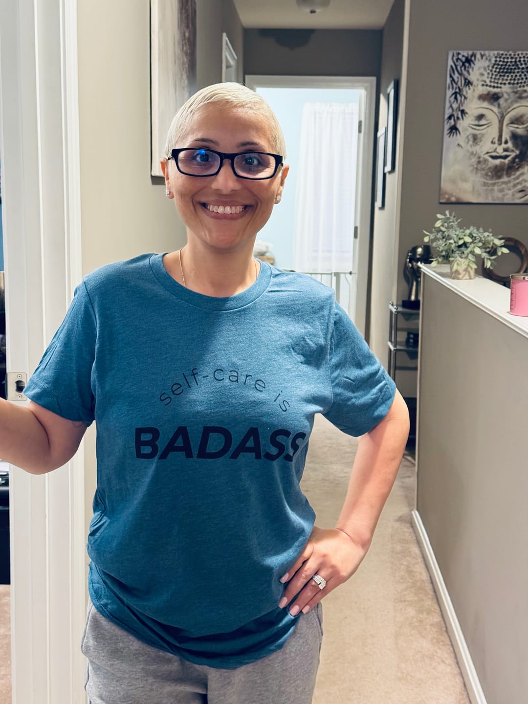 Customer photo review of Self-Care Is Badass T-Shirt