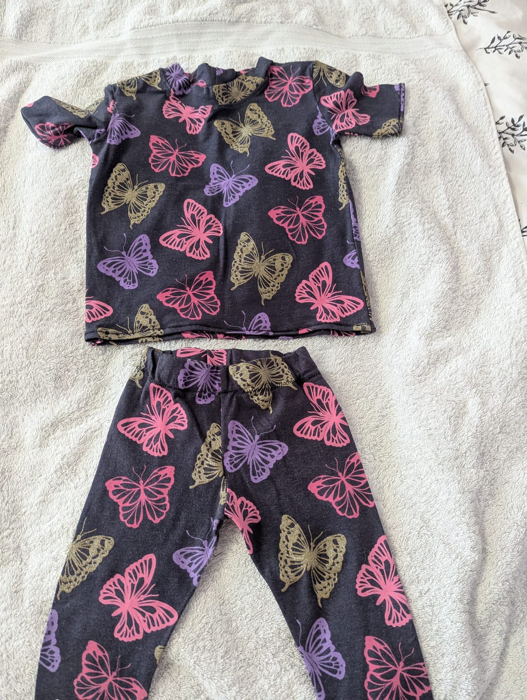 Customer photo review of Glitter Butterflies Melange Cotton Jersey Fabric
