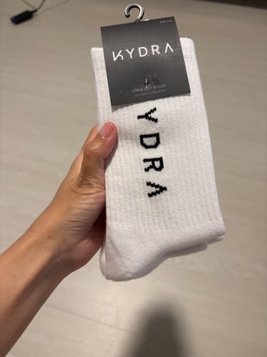 Customer photo review of The KYDRA Crew Socks