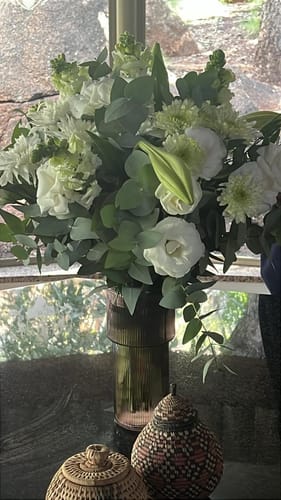 Customer photo review of Classic White Glass Vase