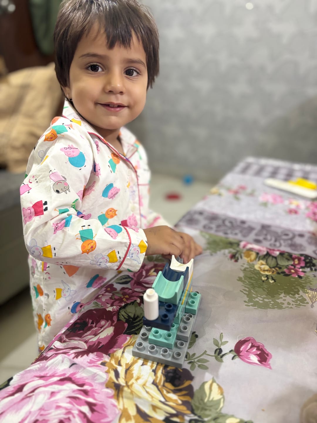 Customer photo review of White Doodle Peppa Pig Night Suit