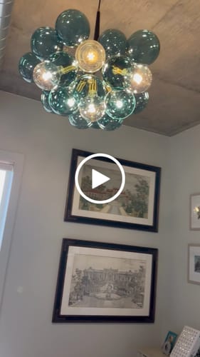 Customer video review of Modern Cluster Blue Glass Globe Bubble Chandelier