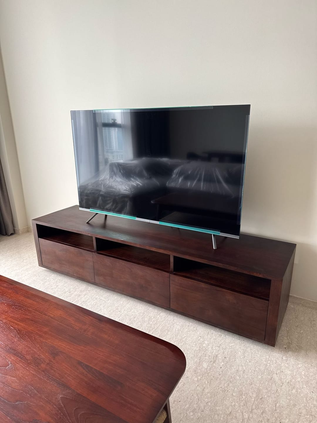 Customer photo review of Custom-Made | 180 cm Solid Teak Wood TV Stand