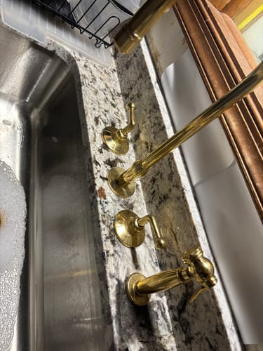 Customer photo review of Unlacquered Brass Vintage Sink Faucet #VFK161