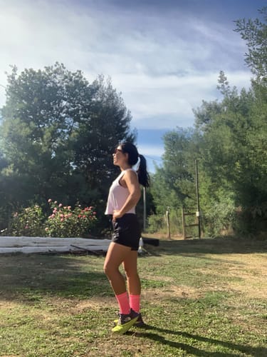 Customer photo review of Calcetin Runner de compresion EVOLRUN Rose