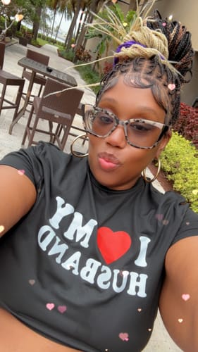 Customer photo review of Knotless Braid Wig, Swiss Full Lace, Threetone Color, Waist Length - Gabrielle