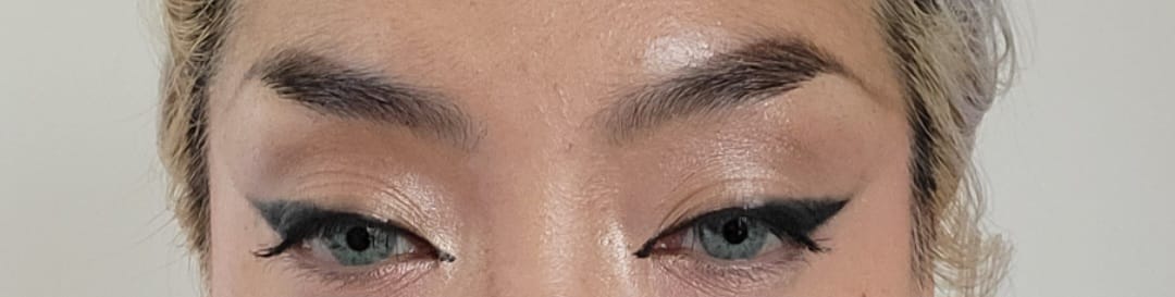 Customer photo review of Clover Green Prescription Colored Contact Lenses
