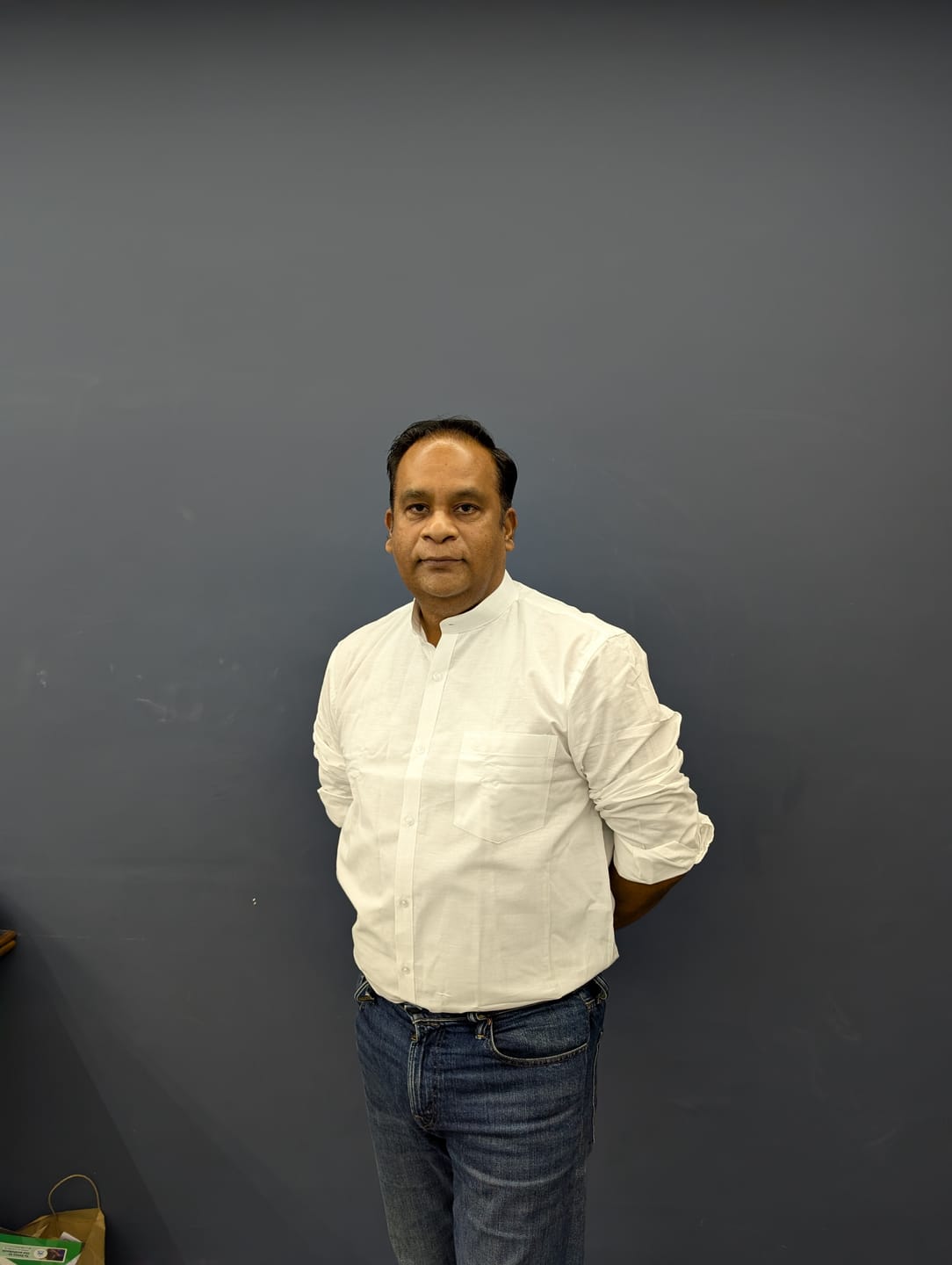 Customer photo review of Magnum - 100% Cotton Chinese Mandarin White Shirt Pack of 2 Combo For Men | Uathayam
