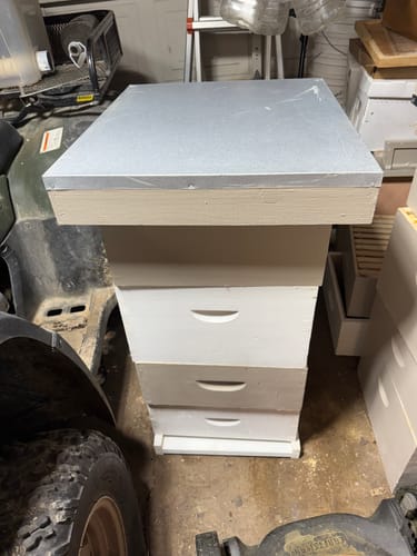 Customer photo review of BeeCastle Natural Hive 10 Frame 4 Layer Cedar Wood Beehive Kit:Elevate Your Beekeeping Journey Naturally! Includes 2 Deep Boxes and 2 Super Boxes with Premium Wooden Frames and Beeswax Plastic Foundation