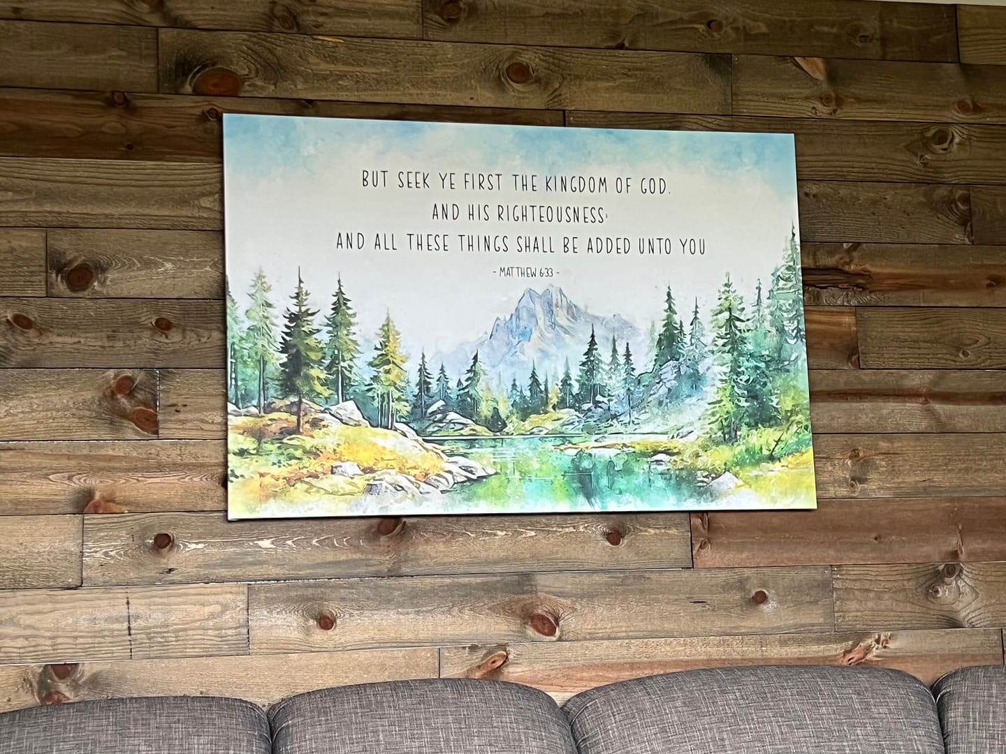 Customer photo review of Seek First The Kingdom Of God Matthew 6:33 KJV Wall Art Canvas