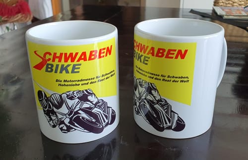 Customer photo review of TassenExpress - Becher Keramik Tasse mit Logo bedruckt 325ml Firmenlogo
