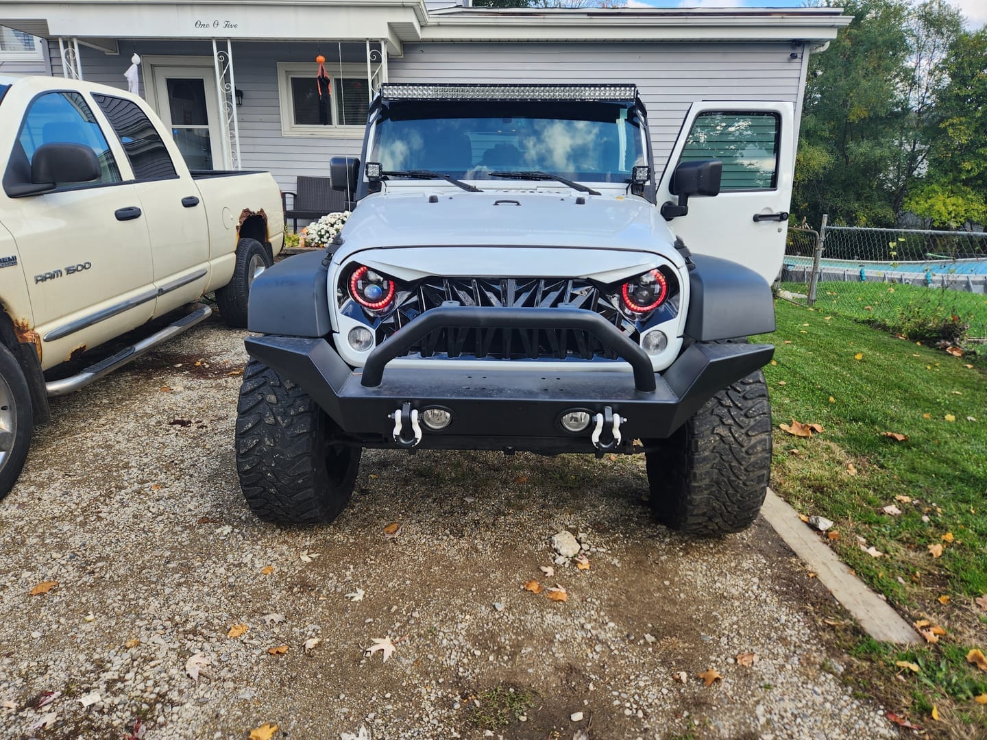 Customer photo review of Shark Grille - Black & White for 07-18 Wrangler JK/ JKU