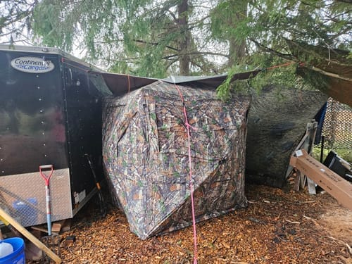 Customer photo review of VisMaster 270° See-through Hunting Blind with No-Trip Door - KOL Exclusive