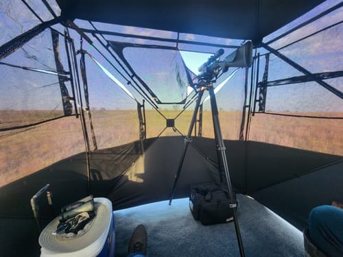Customer photo review of VisMaster 270° See-through Hunting Blind with No-Trip Door - KOL Exclusive