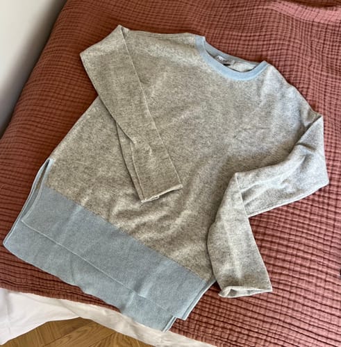 Customer photo review of Smoke Grey Cashmere Polo Neck Jumper Medium
