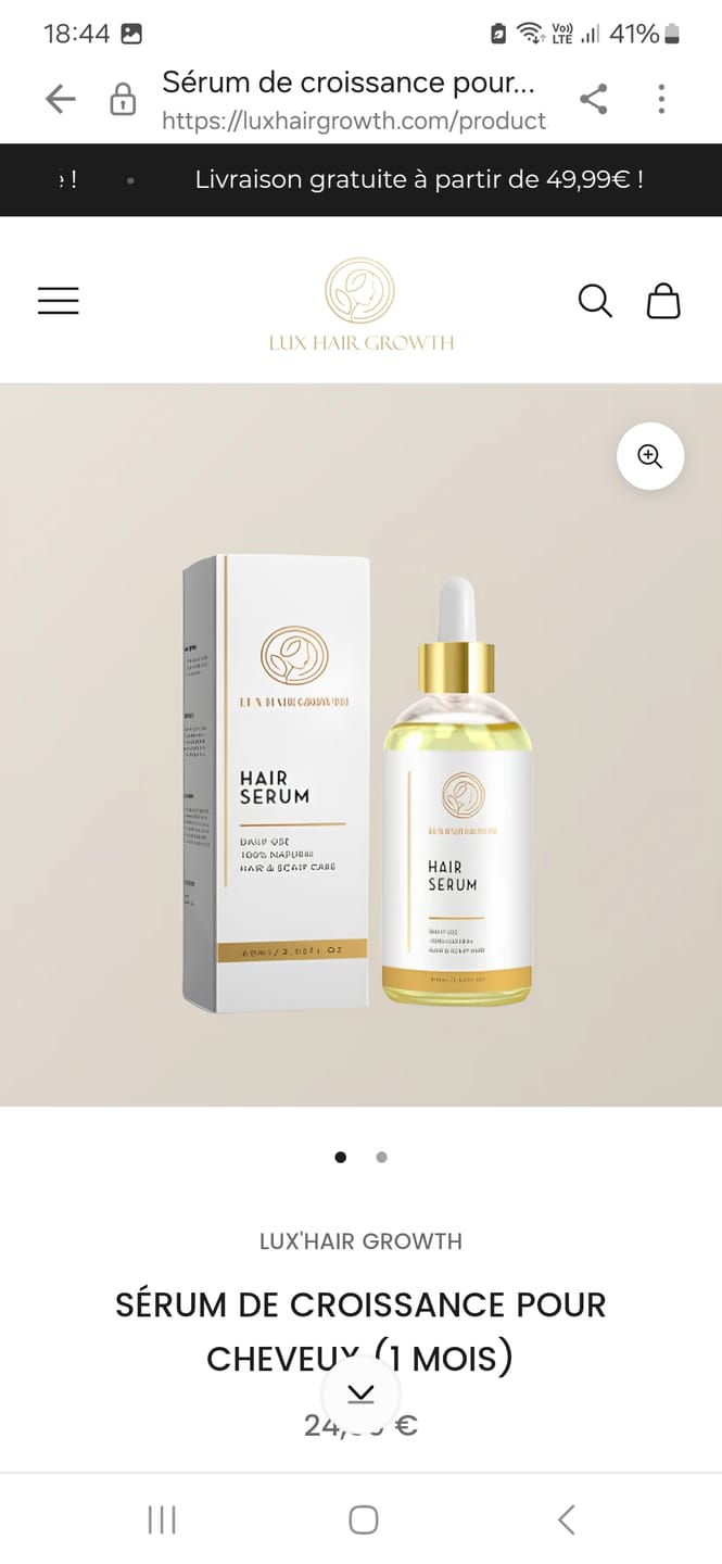 Customer photo review of Sérum de croissance pour cheveux (1 mois)
