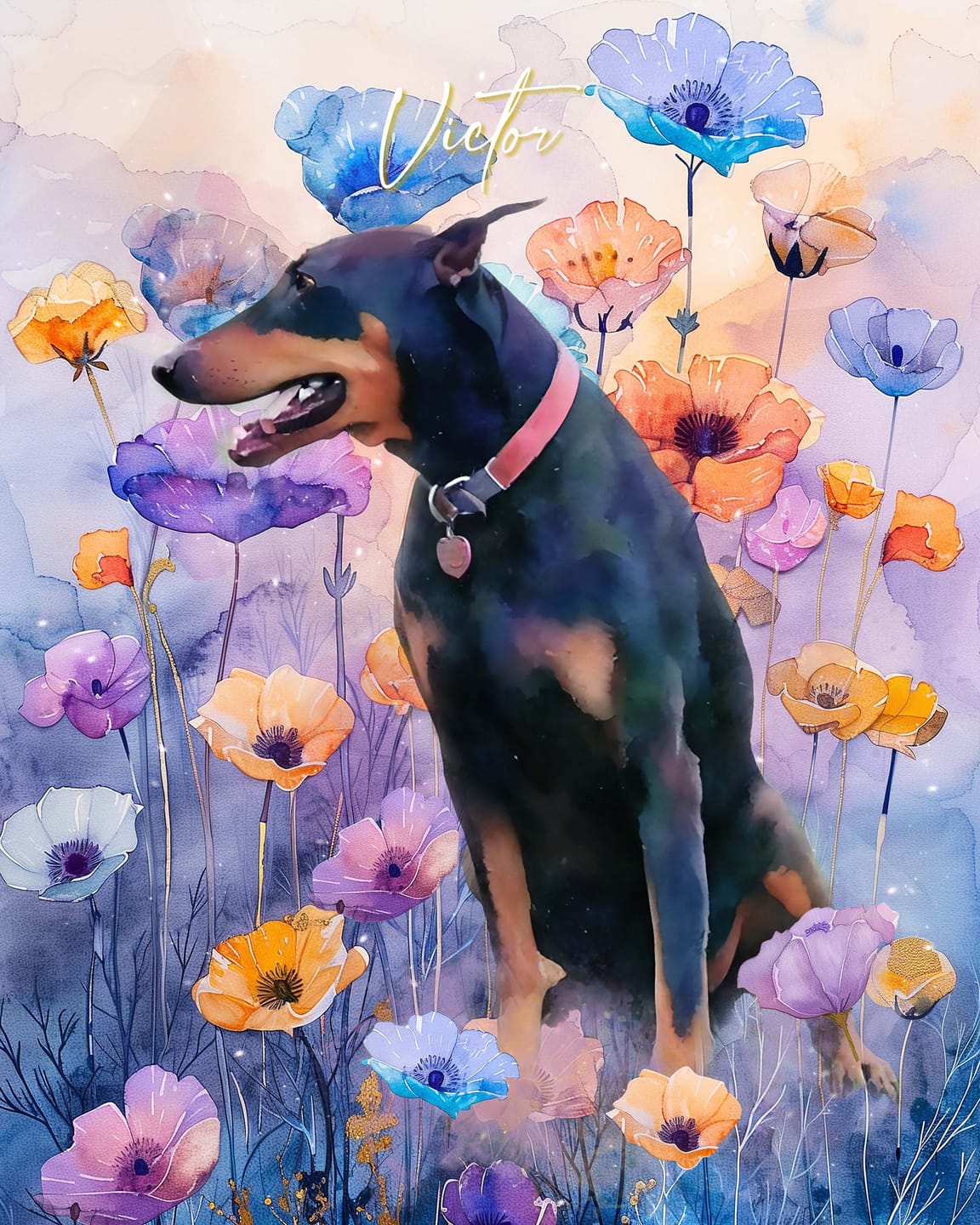 Customer photo review of Custom Watercolor Pet Portrait – BlossomTails