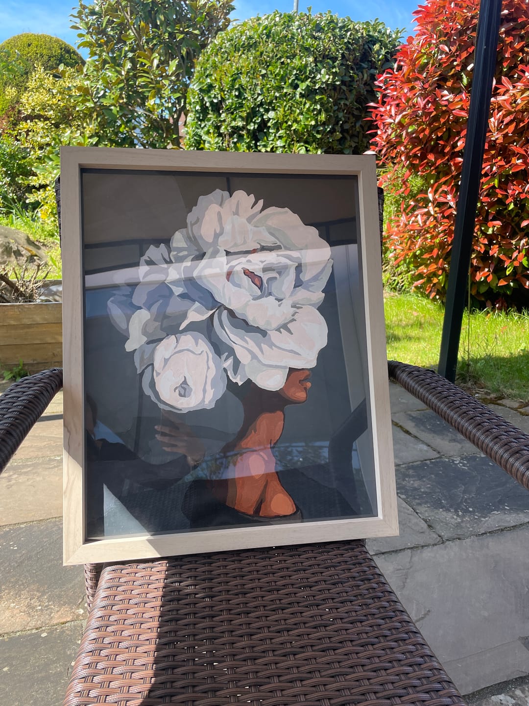 Customer photo review of Malen nach Zahlen - Frau mit Blumenhaar