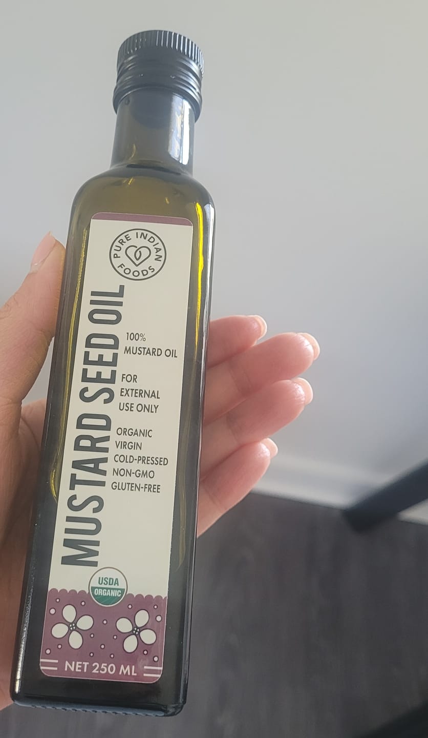 Customer photo review of Mustard Seed Oil, Cold Pressed, Virgin & Certified Organic