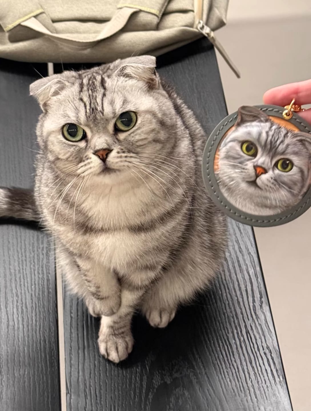 Customer photo review of Custom Handcrafted Leather Pet Portrait Charm